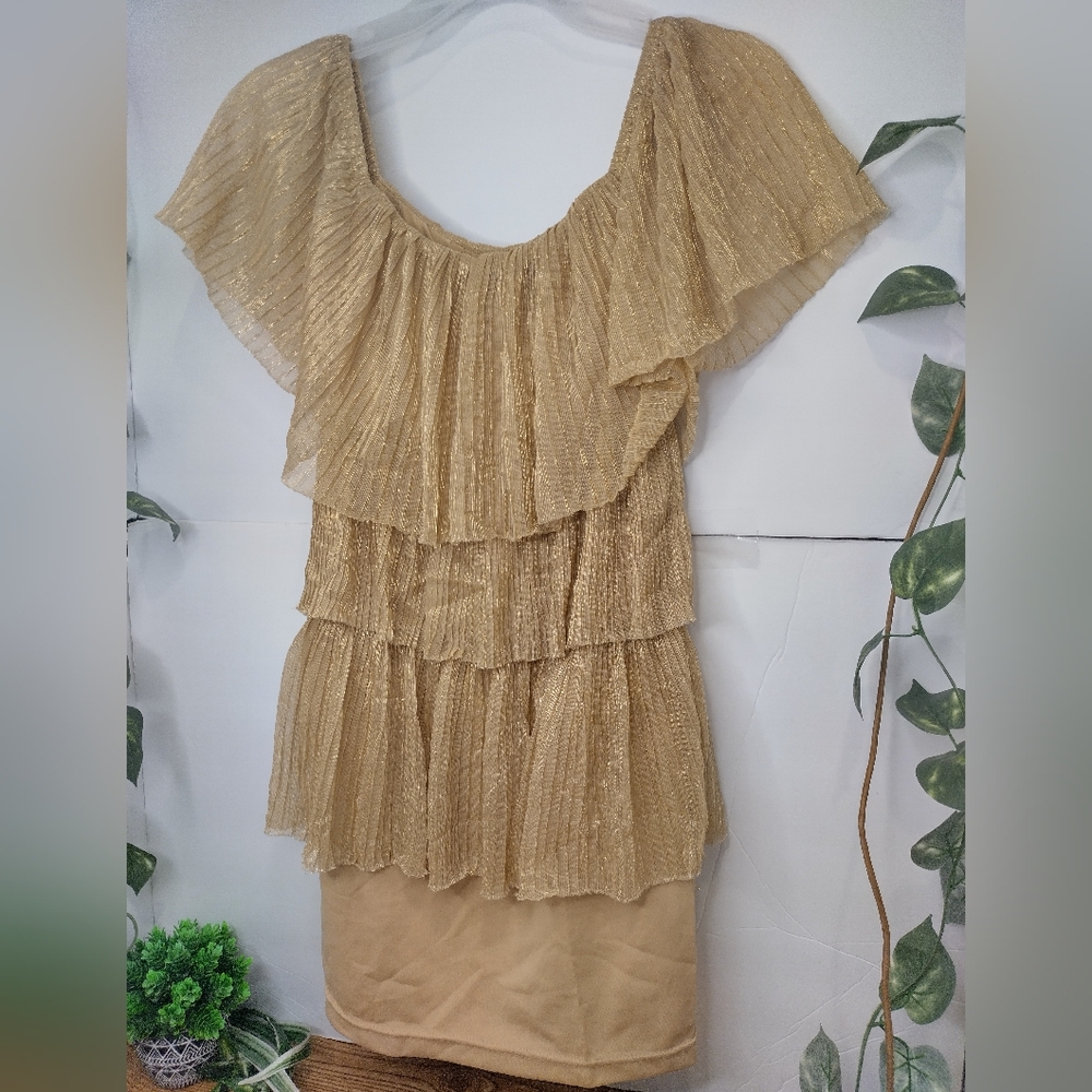 Holiday Gold Hollywood Glam Dress